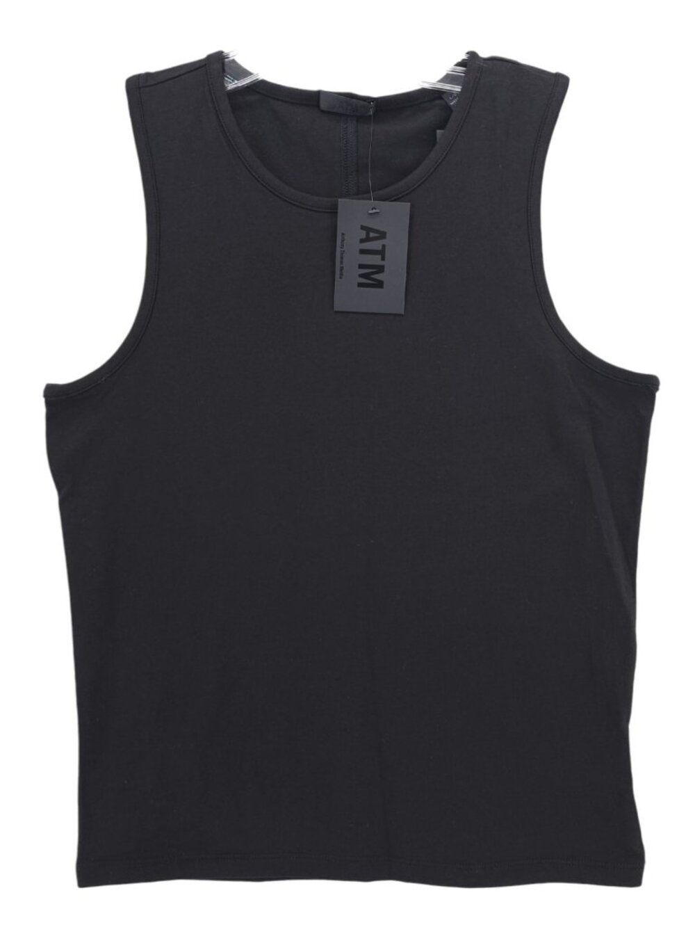 NWT ATM Anthony Thomas Melillo Black Tank Top Pima Cotton Stretch Women's LARGE